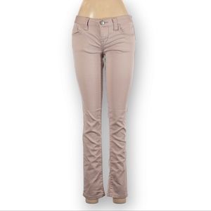 American Rag Cie Jeans Size 7 S Tan Pink Color Skinny Leg Mid Rise Stretch